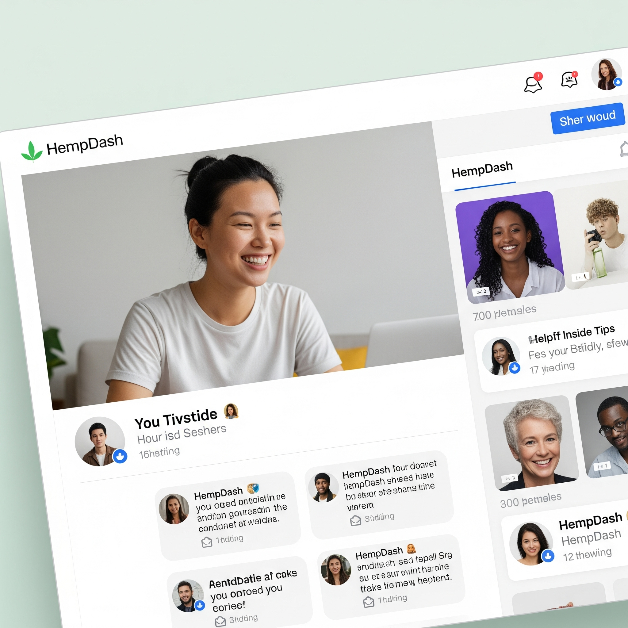People connecting online in the HempDash community