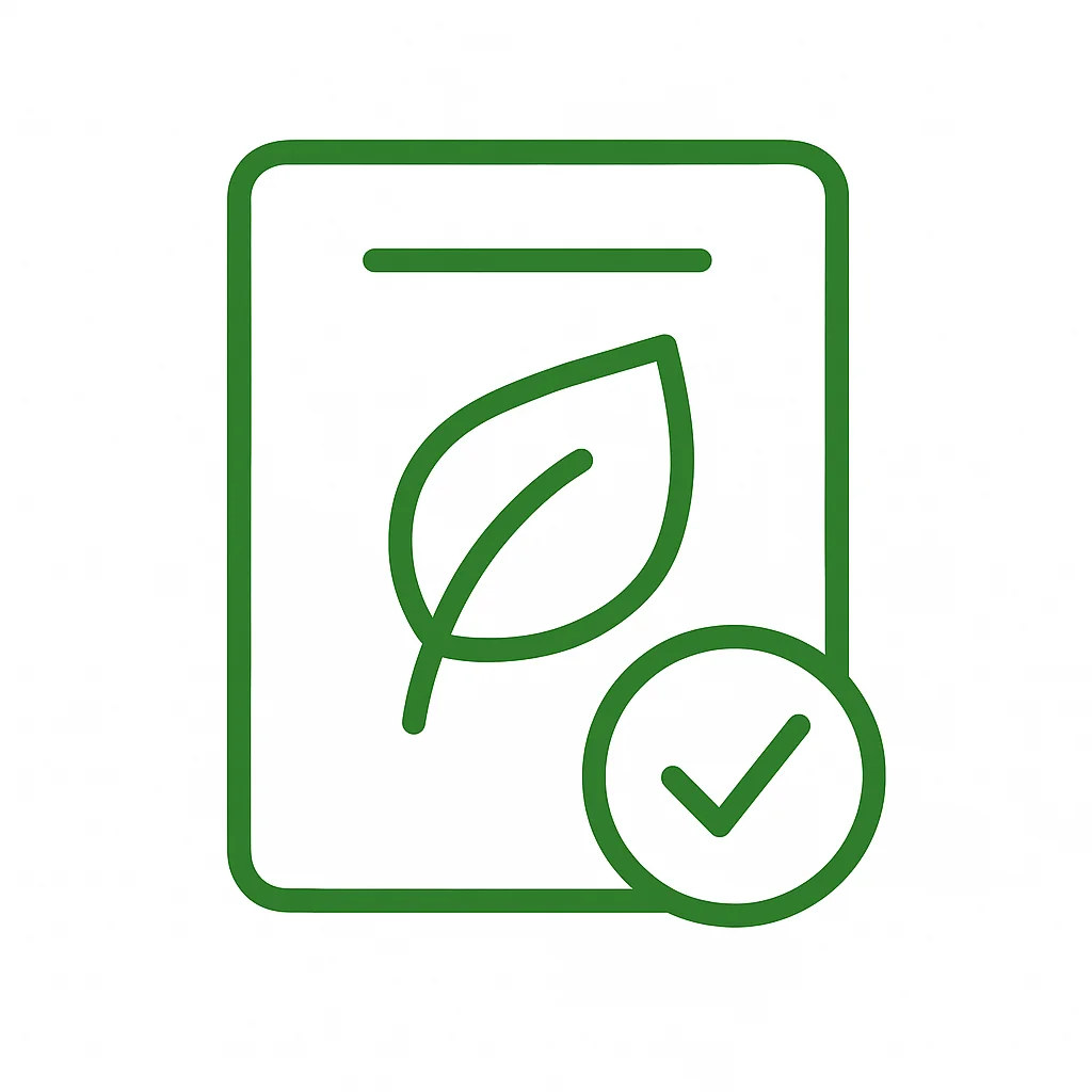Carbon offset certificate icon