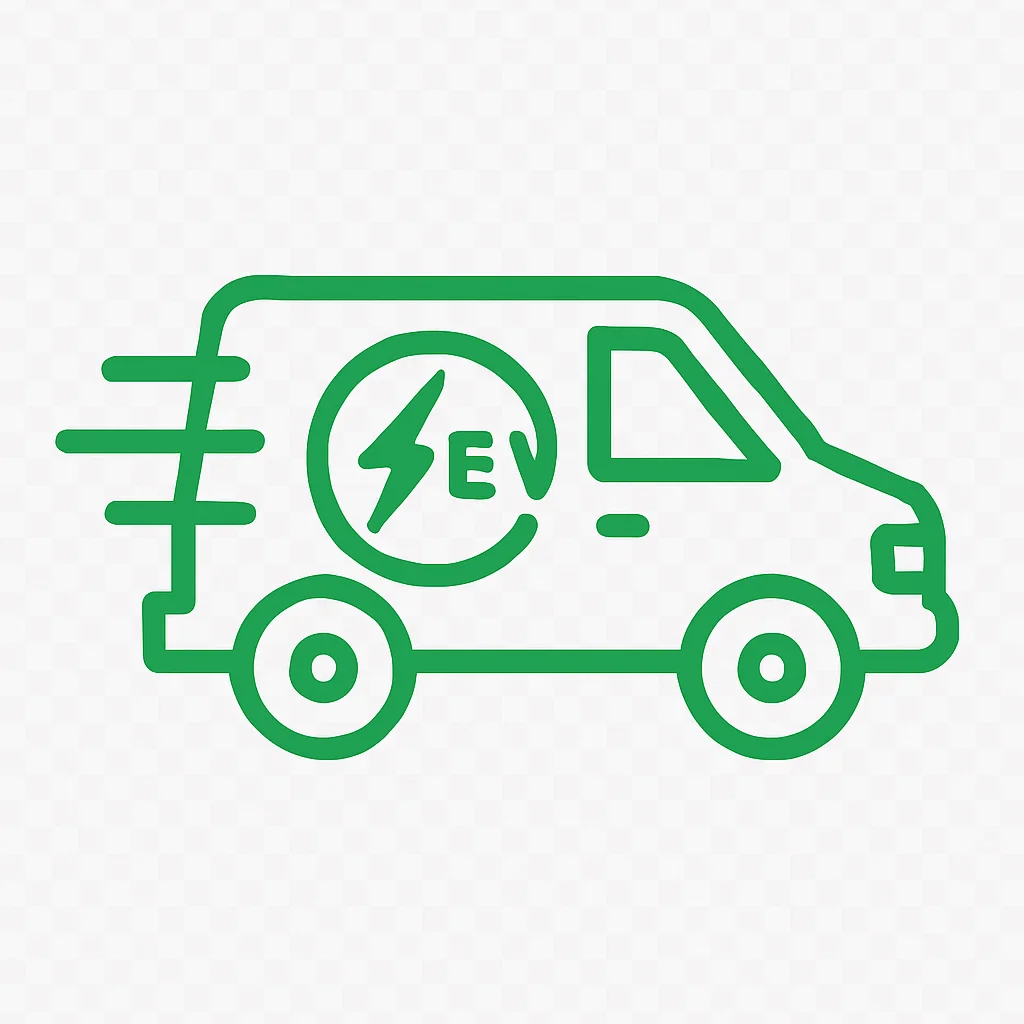 Electric delivery van icon